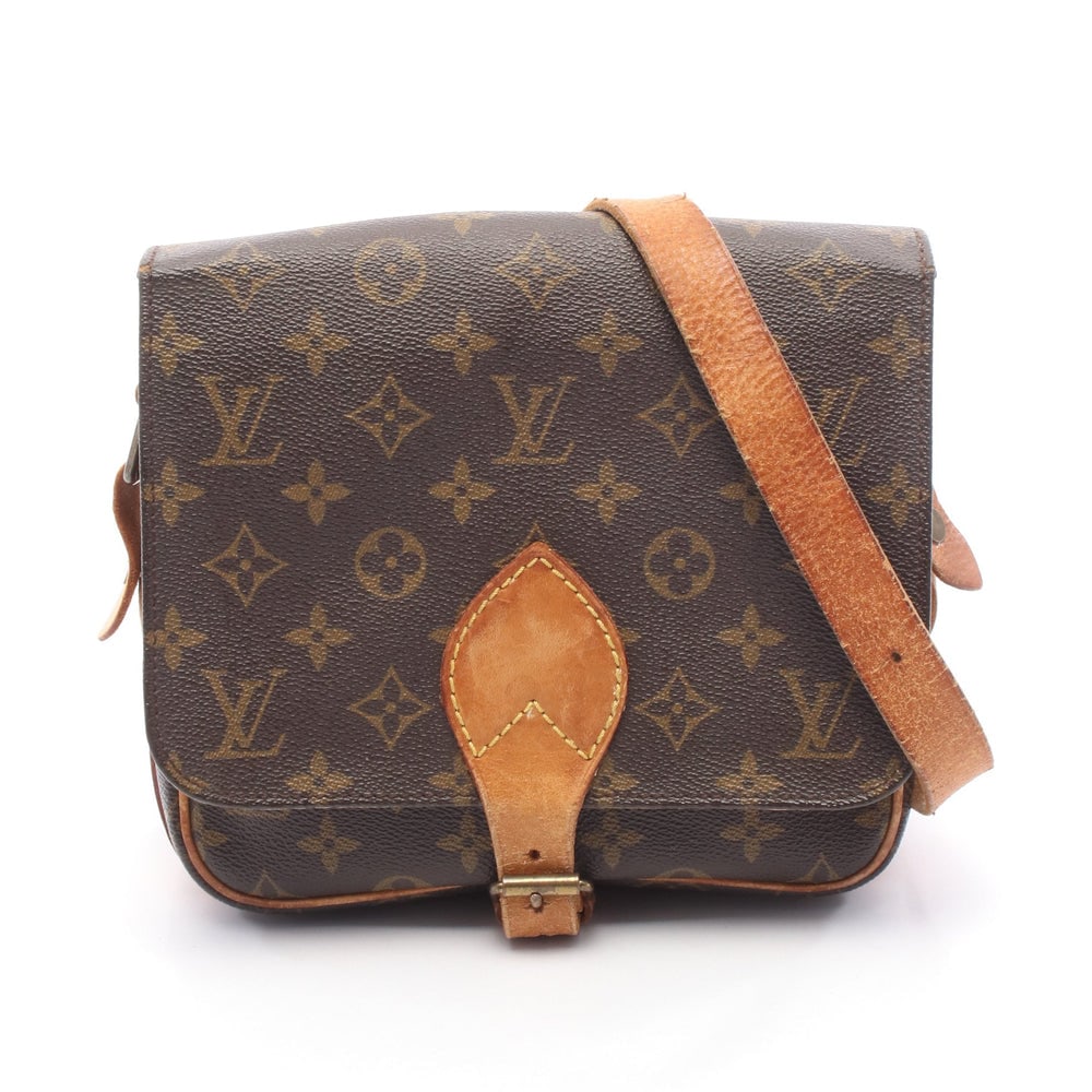 Louis Vuitton Cartesiere MM Bag: Authentic and authenticated Louis Vuitton Cartesier MM Monogram shoulder bag in brown PVC and leather. Model M51253, product no. 8903SL. Approx. 18H x 21W x 7D cm with 85-135 cm strap.