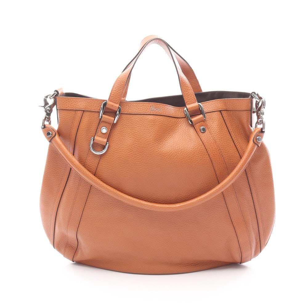 Gucci Abby Leather 2WAY Handbag: Authentic and authenticated Gucci Abby 2WAY handbag in light brown leather. Model 268641. Approx. 35H x 33/44W x 3D cm with 31 cm handle and 57 cm strap. Includes shoulder strap.