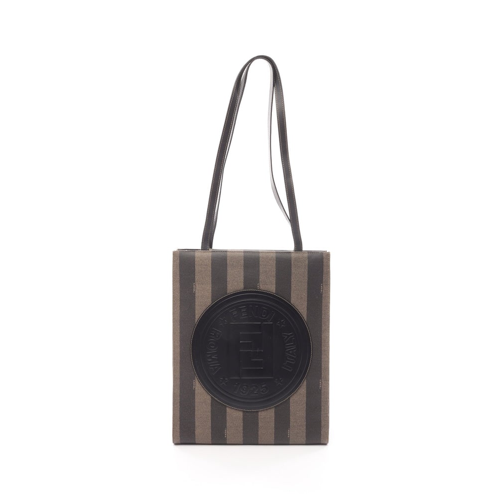 Fendi Pecan Tote Dark Brown: Fendi Pecan Shoulder Tote Bag. Color: Dark Brown Black. Material: Pvc Leather. Size: 28.5 X 35 X 10 Cm. Strap: 73 Cm.