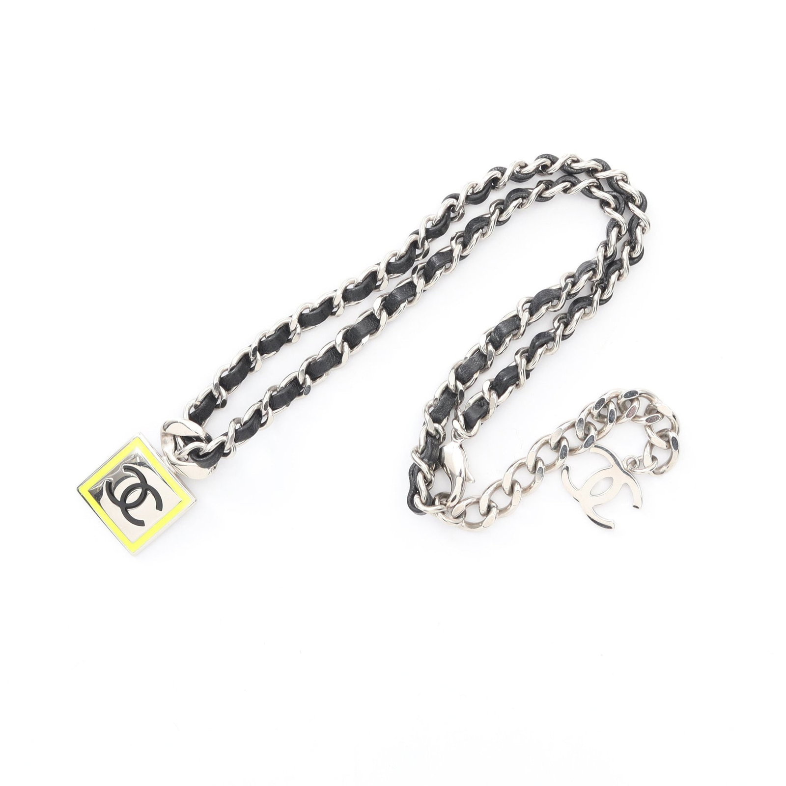Chanel Coco Mark Leather Silver - 3