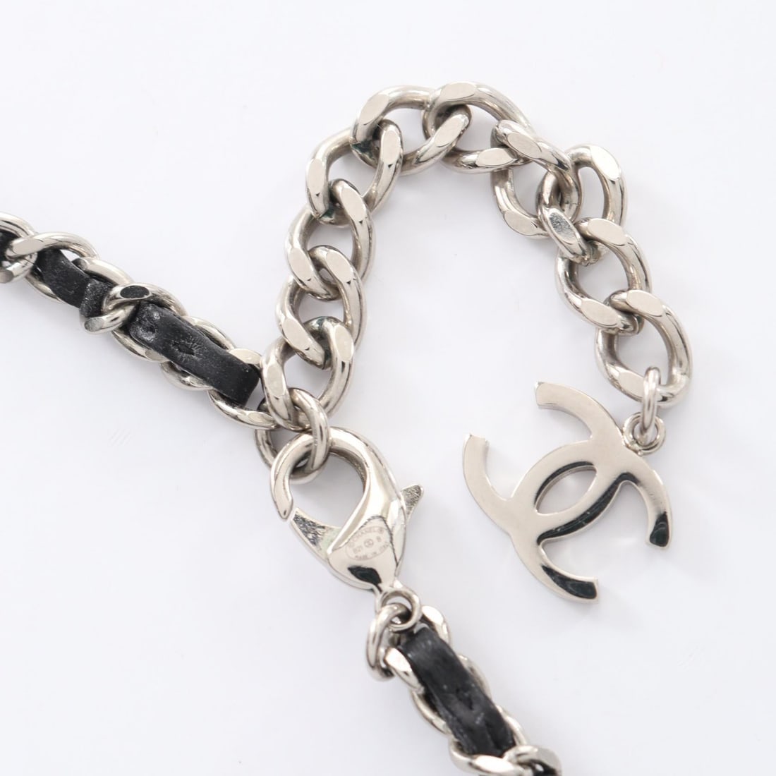 Chanel Coco Mark Leather Silver - 4