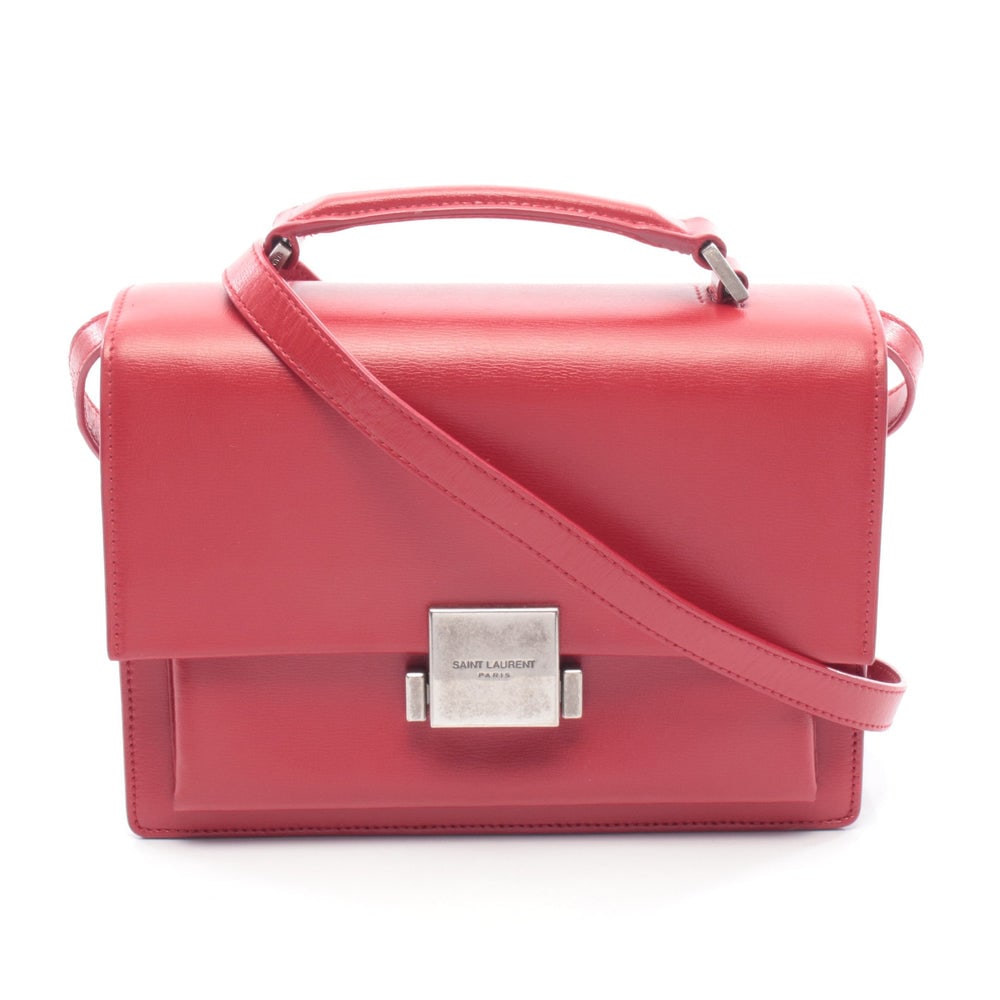 Saint Laurent Bellchasse Medium Red: Authenticated genuine Saint Laurent Paris Bellchasse Medium 2WAY shoulder bag in red leather, model 482051. Approx. H15 x W22 x D6.5 cm, strap 110-125 cm, handle 14.5 cm.