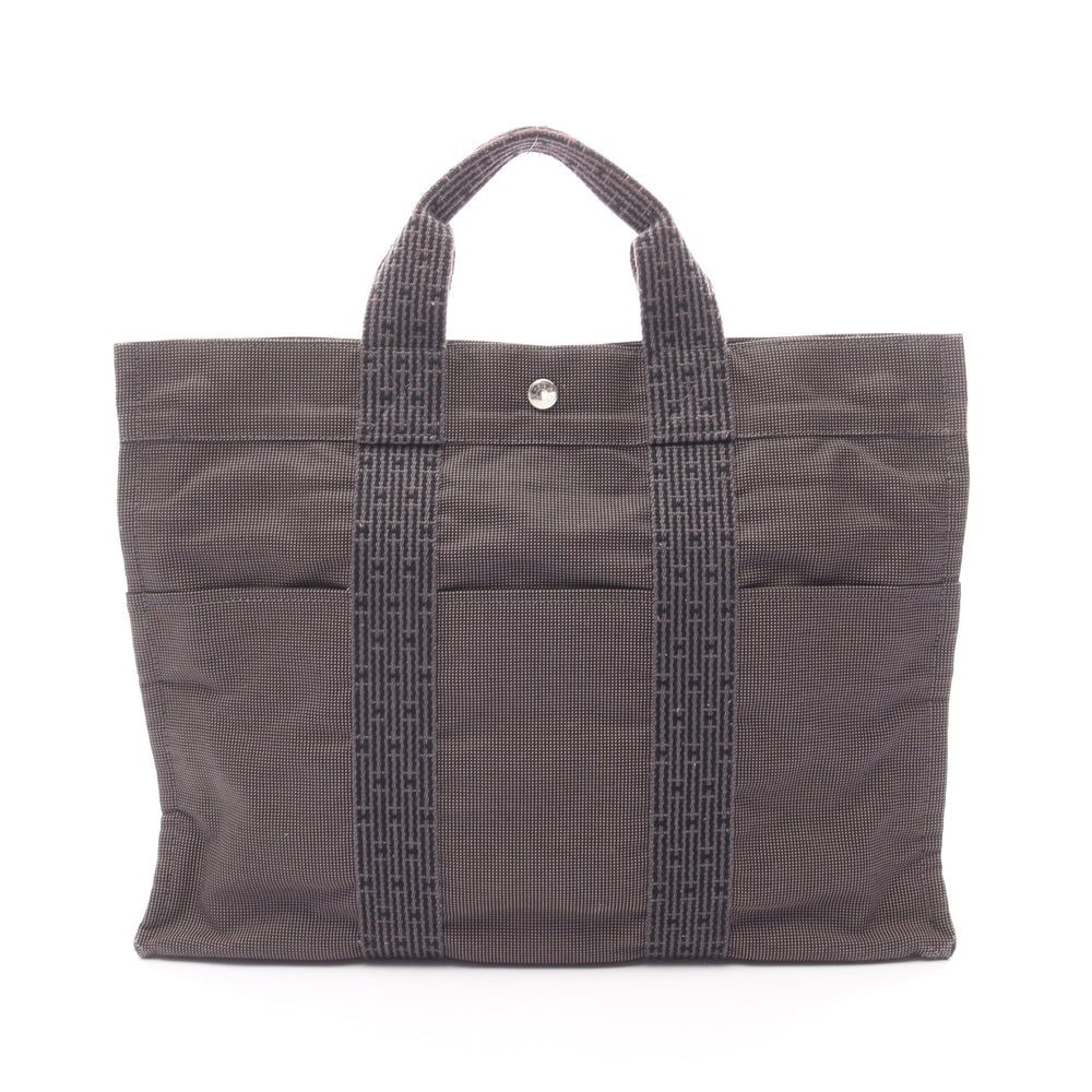 Hermes Yale Line Mm Tote Dark Gray: Hermes Yale Line Mm Handbag Tote Bag. Color: Dark Gray. Material: Nylon Canvas. Size: 42 X 32 X 11 Cm. Handle: 29 Cm.