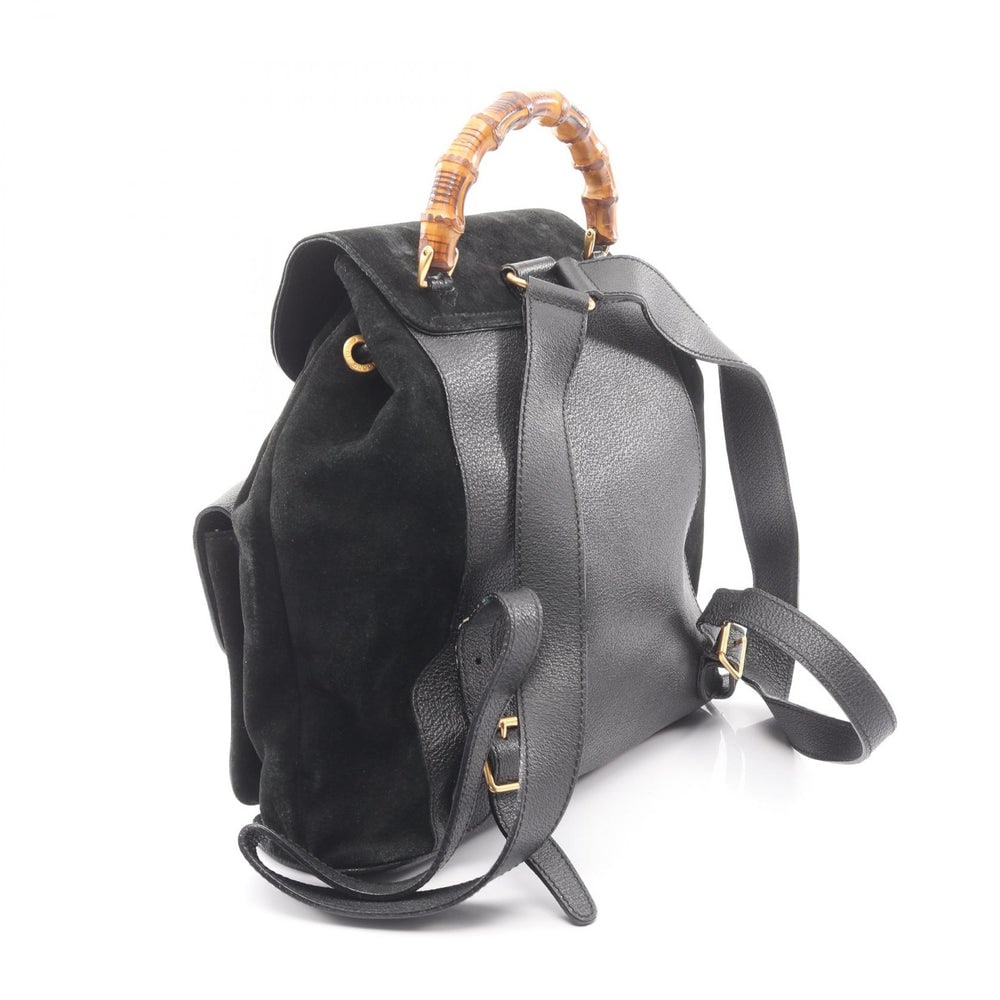 Gucci Bamboo Suede Backpack Black - 2