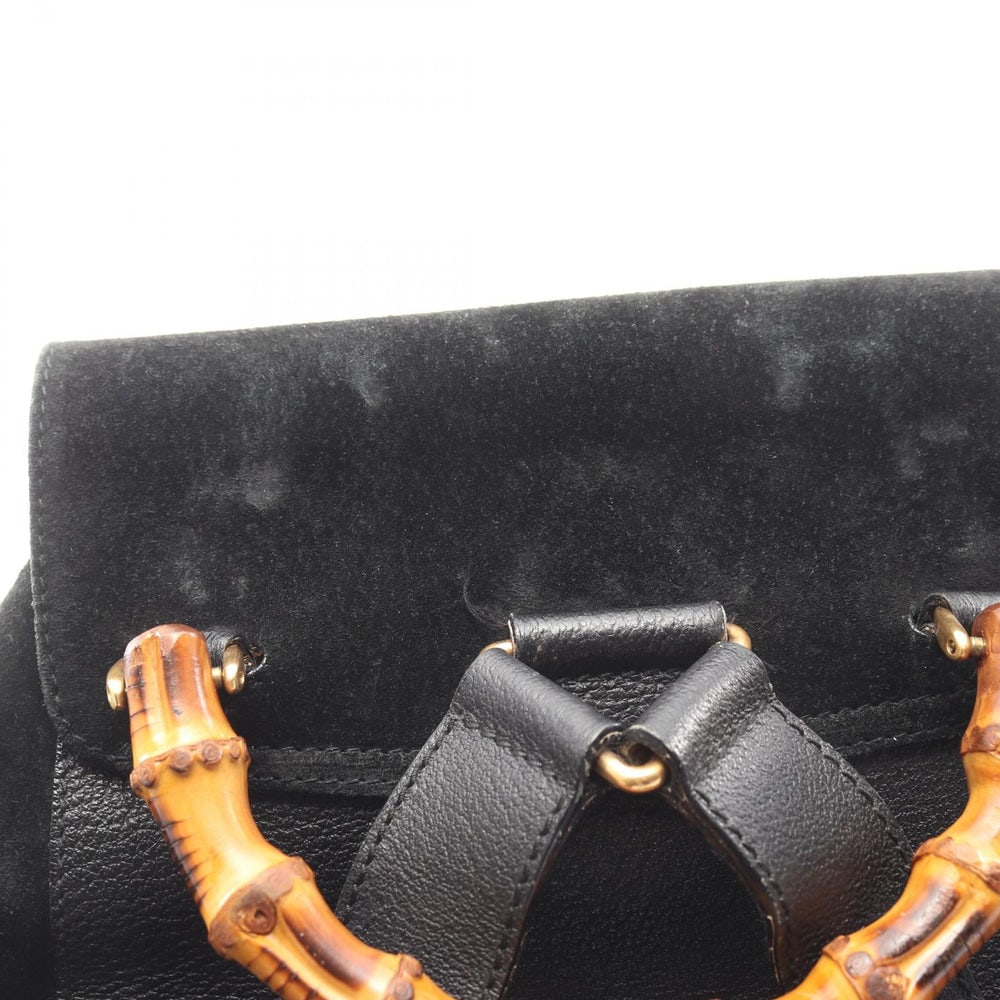 Gucci Bamboo Suede Backpack Black - 9