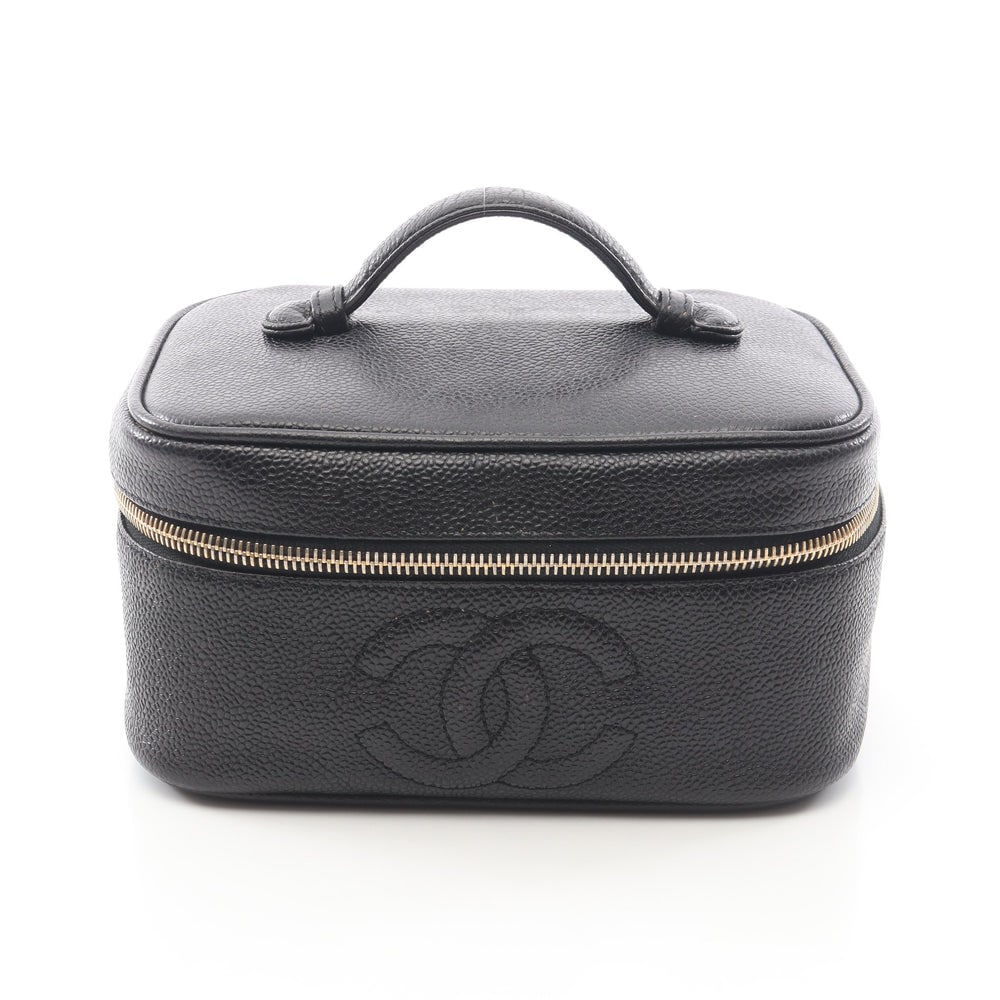 Chanel Coco Mark Vanity Caviar Black: Chanel Coco Mark handbag vanity bag. Material: Caviar skin. Color: Black. Hardware: Gold. Includes: Guarantee card, serial seal. Size: 19 x 10 x 13.5 cm; handle 10 cm.