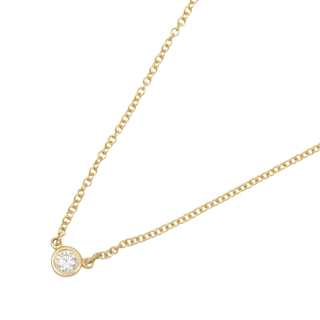 Tiffany By the Yard Necklace YG: By-the-Yard necklace in K18 yellow gold with diamond.
