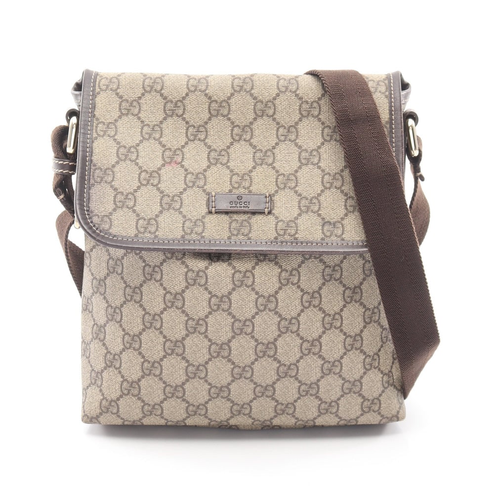 Gucci Gg Supreme Shoulder Beige: Gucci Gg Supreme Shoulder Bag. Color: Beige Dark Brown. Material: Pvc Leather. Size: 24/22 X 25 X 5 Cm. Strap: 74-135 Cm.