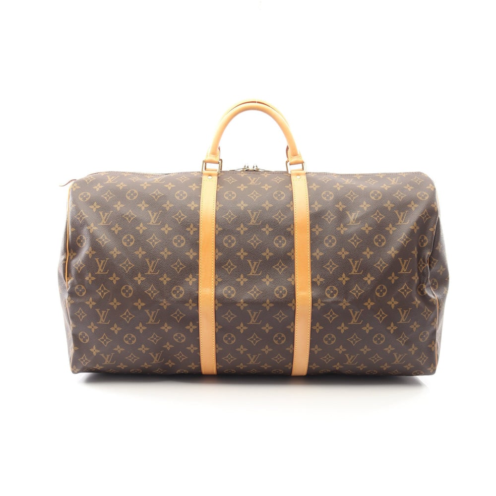 LV Keepall 60 Monogram Brown: Brown Monogram PVC leather Keepall 60 Boston bag. Approx. 60 x 33 x 26 cm with 38 cm handles. Model M41422, product no. SP1916. Authentic and authenticated.