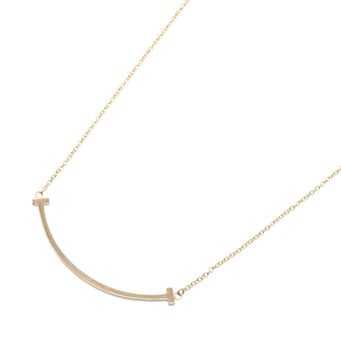 Tiffany T Smile Small Necklace PG: T Smile Small necklace in K18 pink gold.