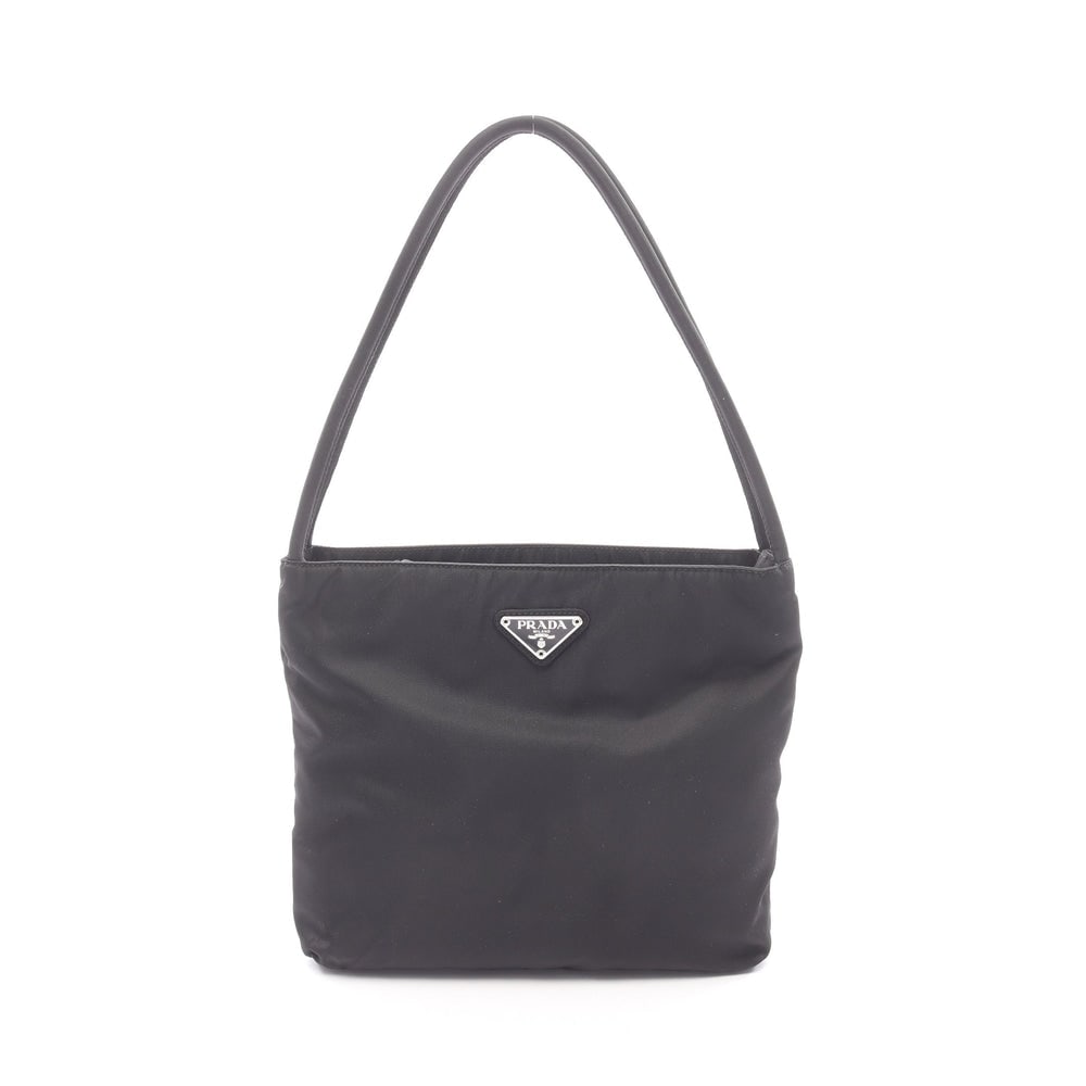 Prada Tessuto City Shoulder Black: Tessuto City shoulder bag in black nylon. Size 23 x 22 x 7 cm. Strap 50 cm.