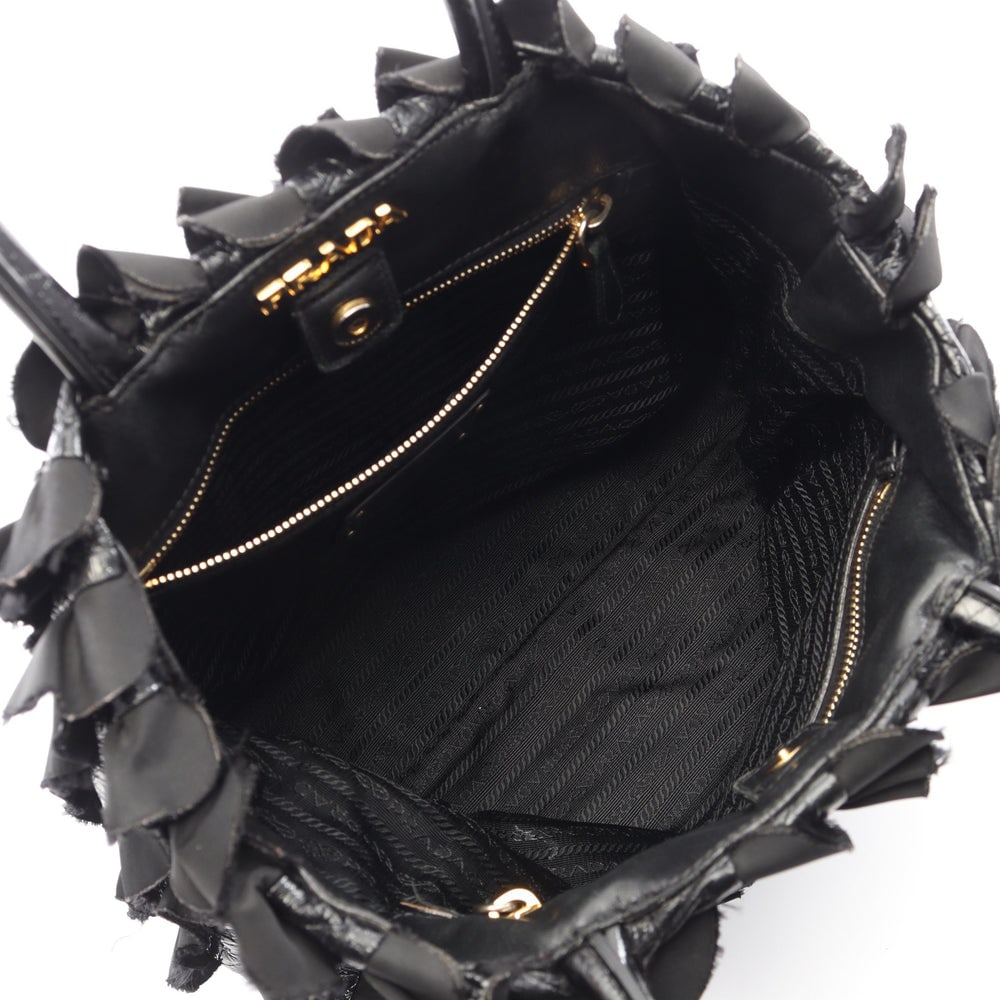 Prada Frill Handbag Black - 3
