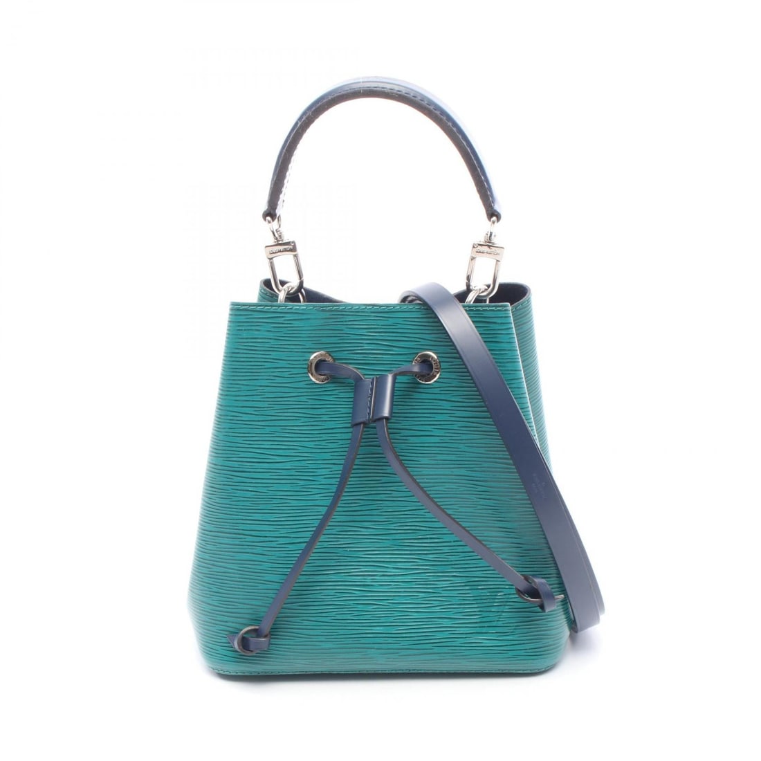 Louis Vuitton NeoNoe BB Green Navy: NeoNoe BB 2 way handbag M53612 in green and navy Epi leather. Size 20 x 20.5 x 13 cm.