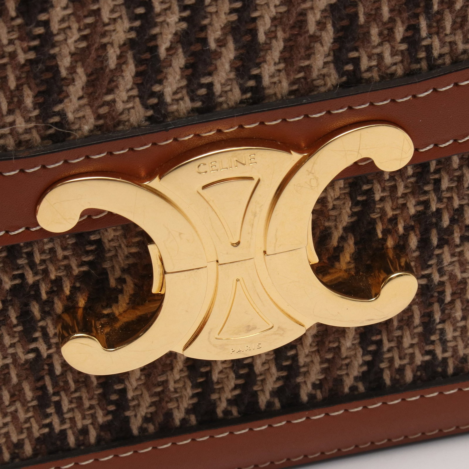 Celine Classic Triomphe Tweed Bag - 10