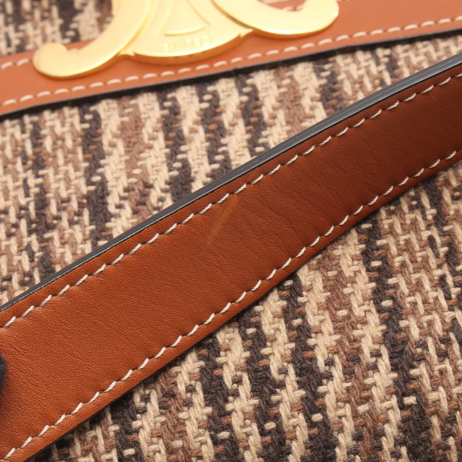 Celine Classic Triomphe Tweed Bag - 6