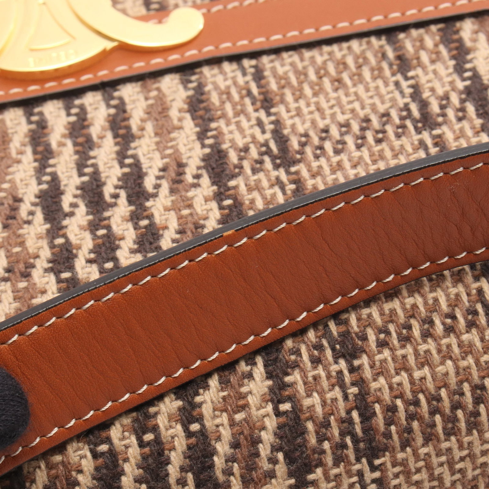 Celine Classic Triomphe Tweed Bag - 7