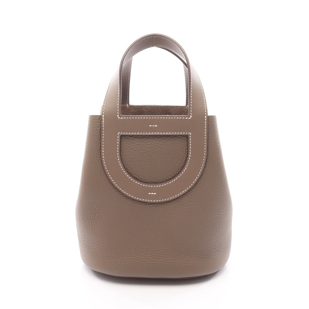 Hermes In The Loop 18 Etoupe: Etoupe Clemence leather handbag with silver-tone hardware.
