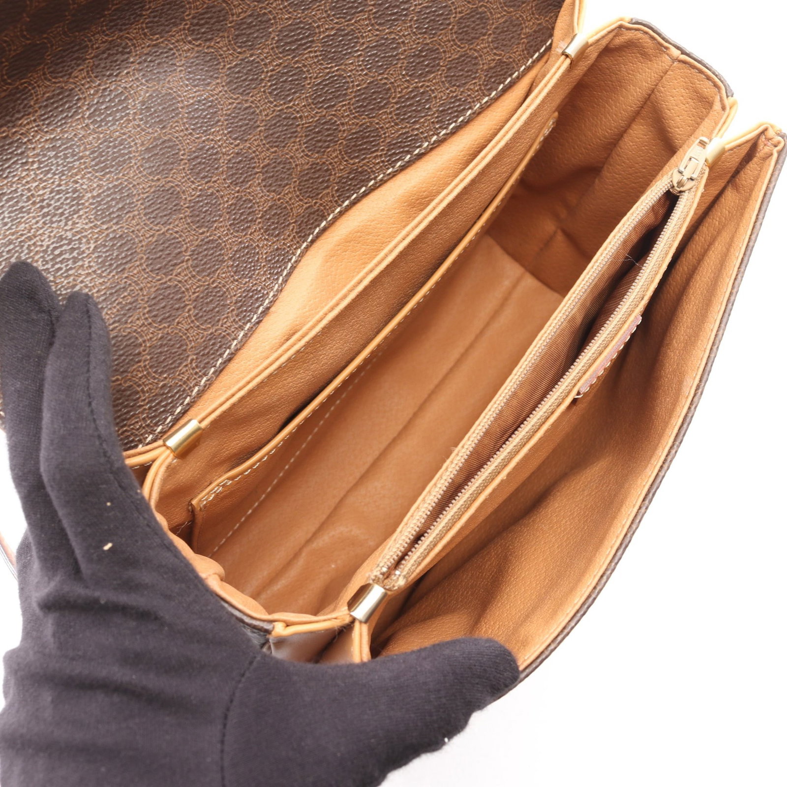 Celine Macadam Shoulder Bag Brown - 3