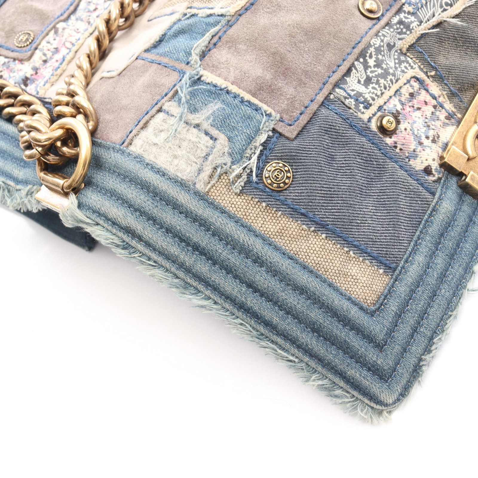 Chanel Boy Patchwork Denim Blue - 7
