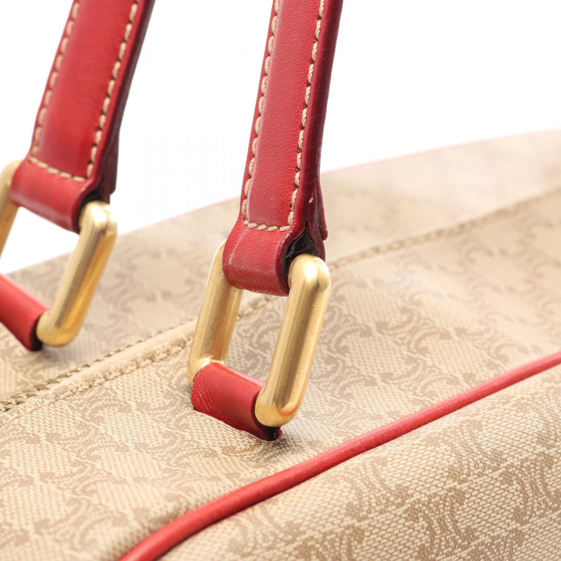 Celine Macadam Handbag Beige Red - 8