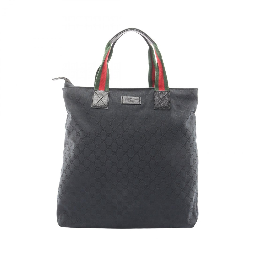 Gucci Sherry Line Canvas Tote Black: Authentic and authenticated Gucci GG canvas Sherry line tote handbag in black/red/green canvas and leather. Model 131233. Approx. 43H x 40.5/41W x 11.5D cm with 44 cm handle.