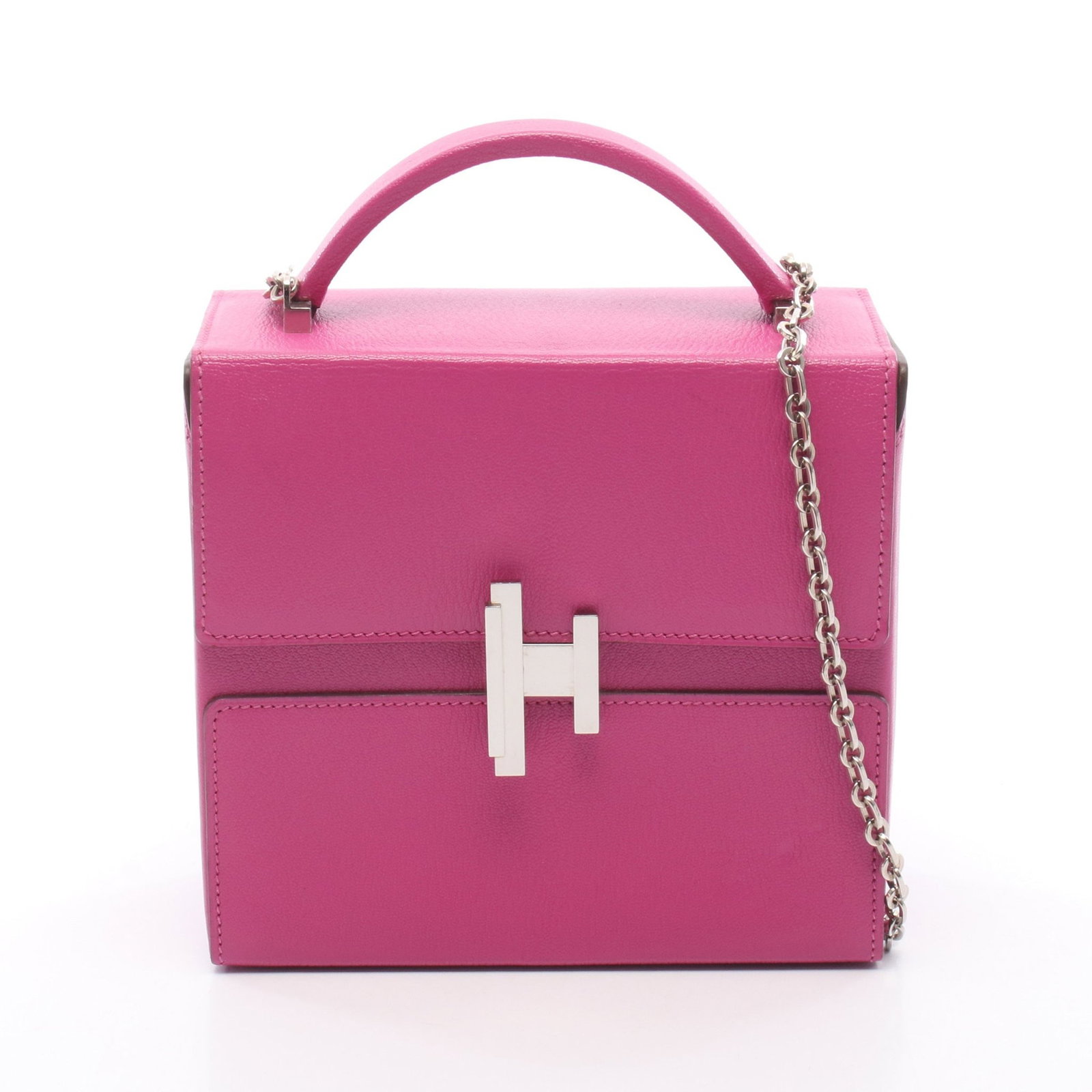 Hermes Cinematic 2 Way Chain Bag: Pink purple chevre leather 2 way bag.