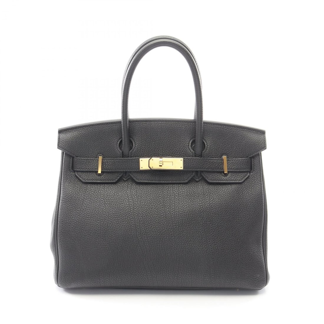 Hermes Birkin 30 Black Togo: Authentic and authenticated Hermes Birkin 30 handbag in black Togo with gold hardware. Approx. 24H x 28/30W x 15D cm with 33 cm handle. Includes 2 keys, crochet, and padlock.