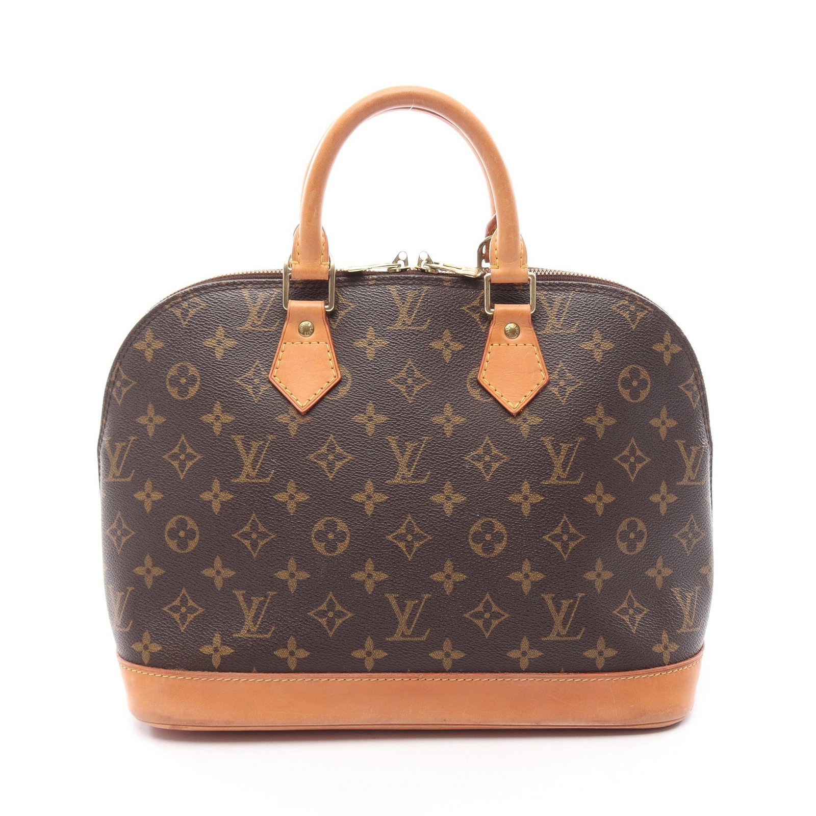 LV Alma PM Monogram Handbag Brown: Authentic and authenticated Louis Vuitton Alma PM Monogram handbag in brown PVC and leather. Model M51130, product no. VI0929. Approx. 23.5H x 32W x 16D cm with 29 cm handle.