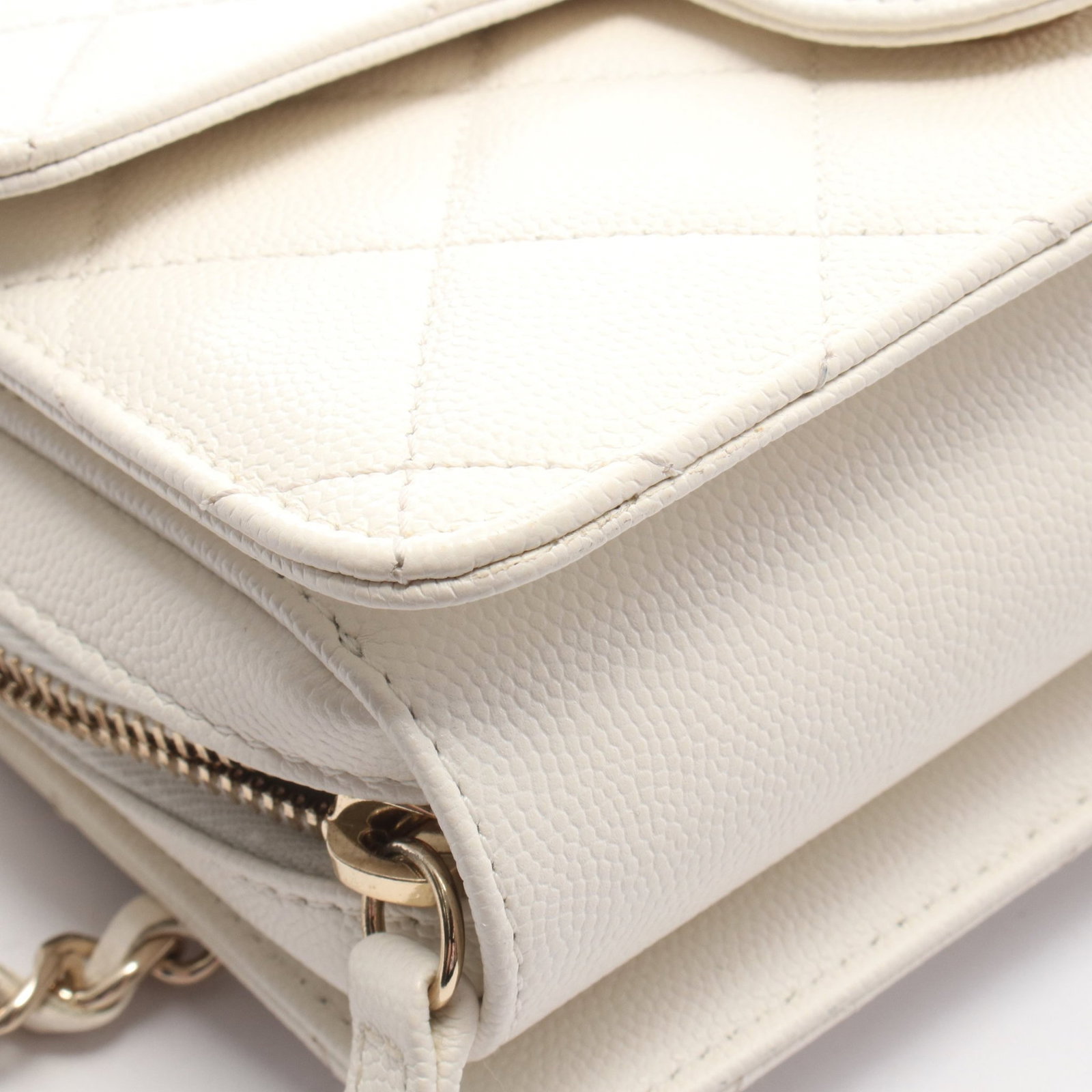 Chanel Small Flap Chain Off White - 6