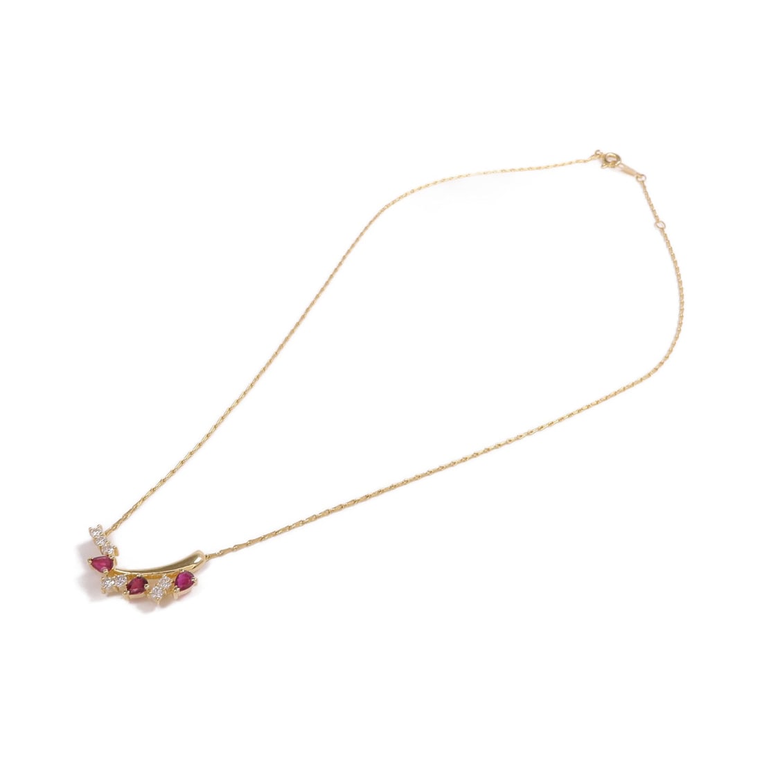 Ruby Diamond Necklace Yellow Gold - 3