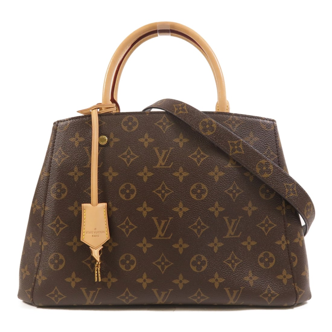 Louis Vuitton Montaigne MM: Brown monogram 2 way shoulder bag.