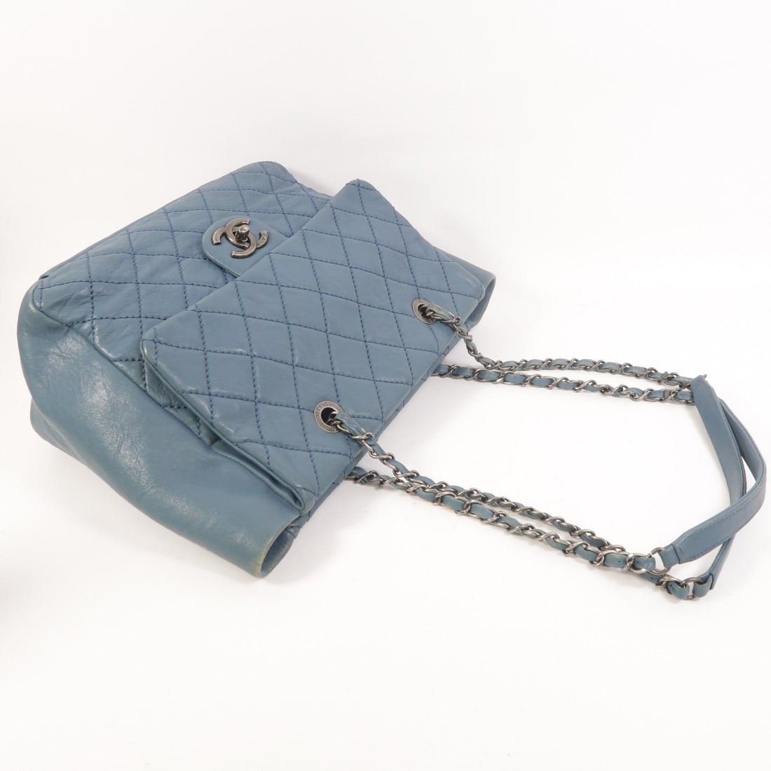 Chanel Chain Tote Blue - 8
