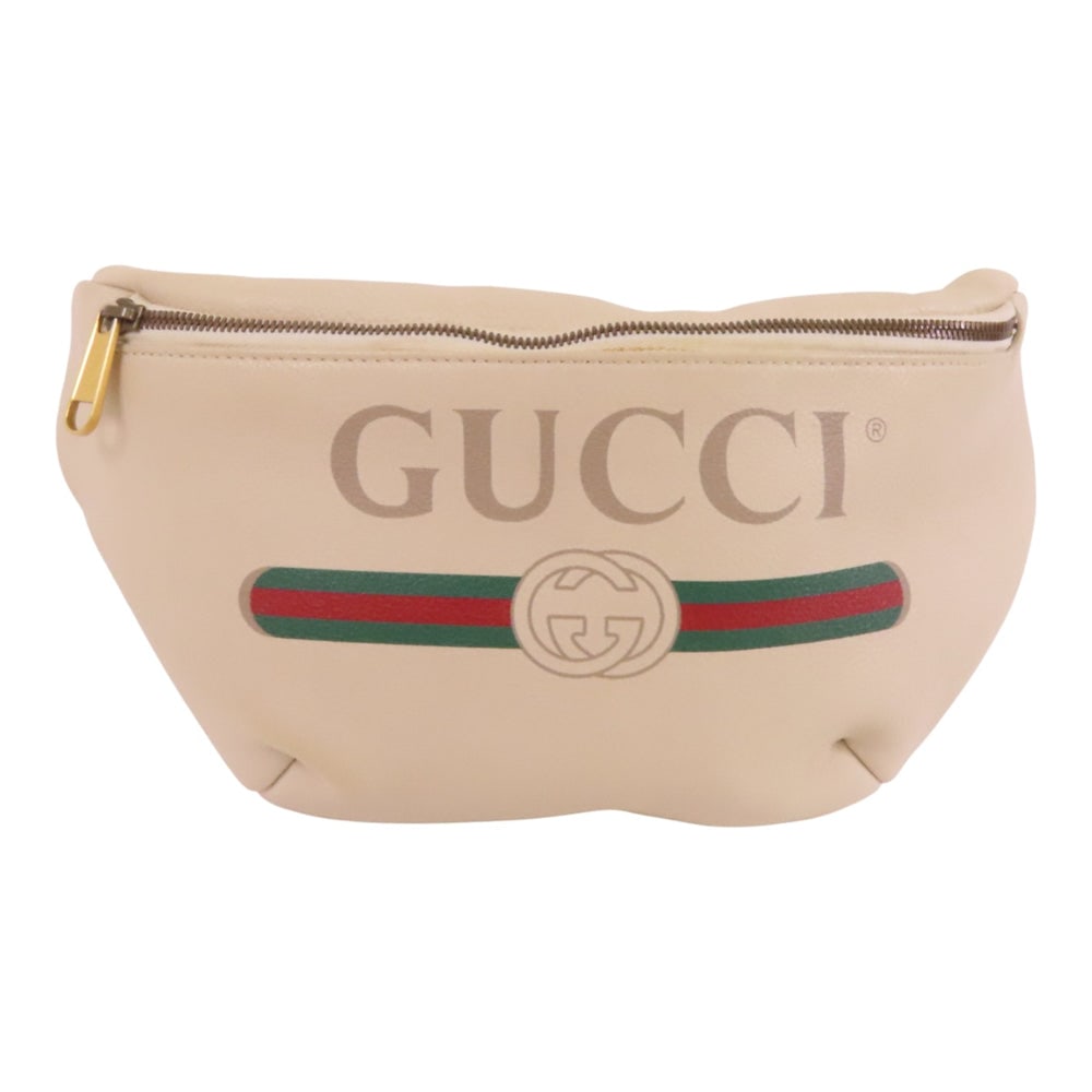 Gucci Sherry Waist Body Bag White: Authentic and authenticated Gucci Sherry waist body bag in white calfskin. Product no. 527066. Approx. 41W x 20H x 7D cm with 73 cm strap. No accessories listed.