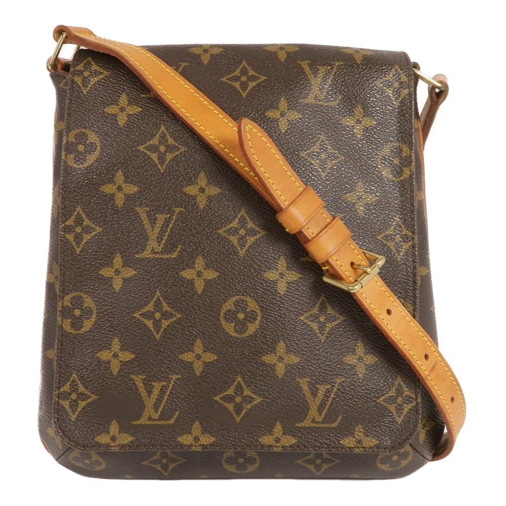 Louis Vuitton Musette Salsa Monogram Bag: Authenticated genuine Louis Vuitton Musette Salsa shoulder bag in brown Monogram PVC coated canvas with gold-tone hardware. Product no. AS0999. Approx. W24 x H25 x D7 cm; shoulder adjusts from 106 to