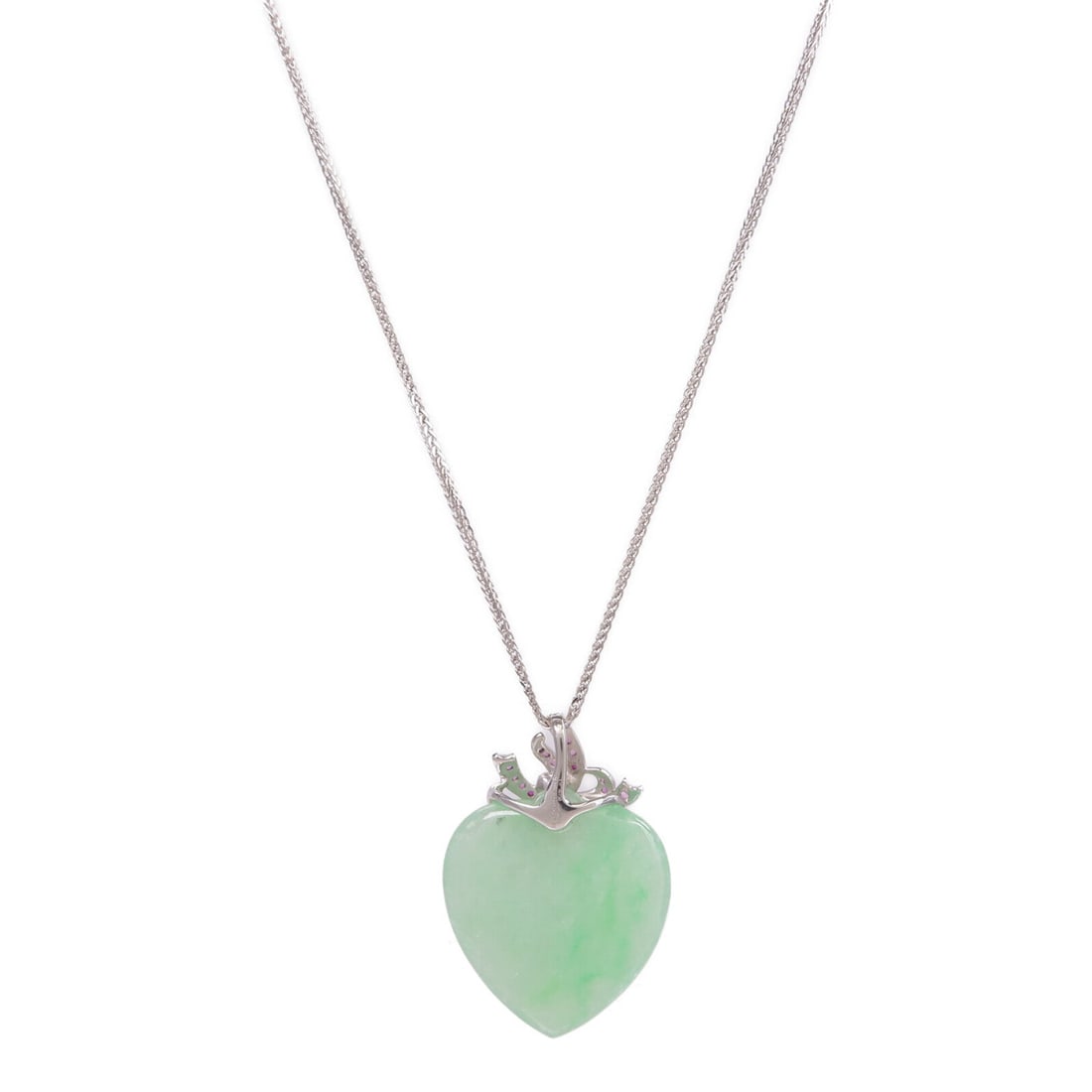 Jade Ruby Necklace 18K White Gold - 2