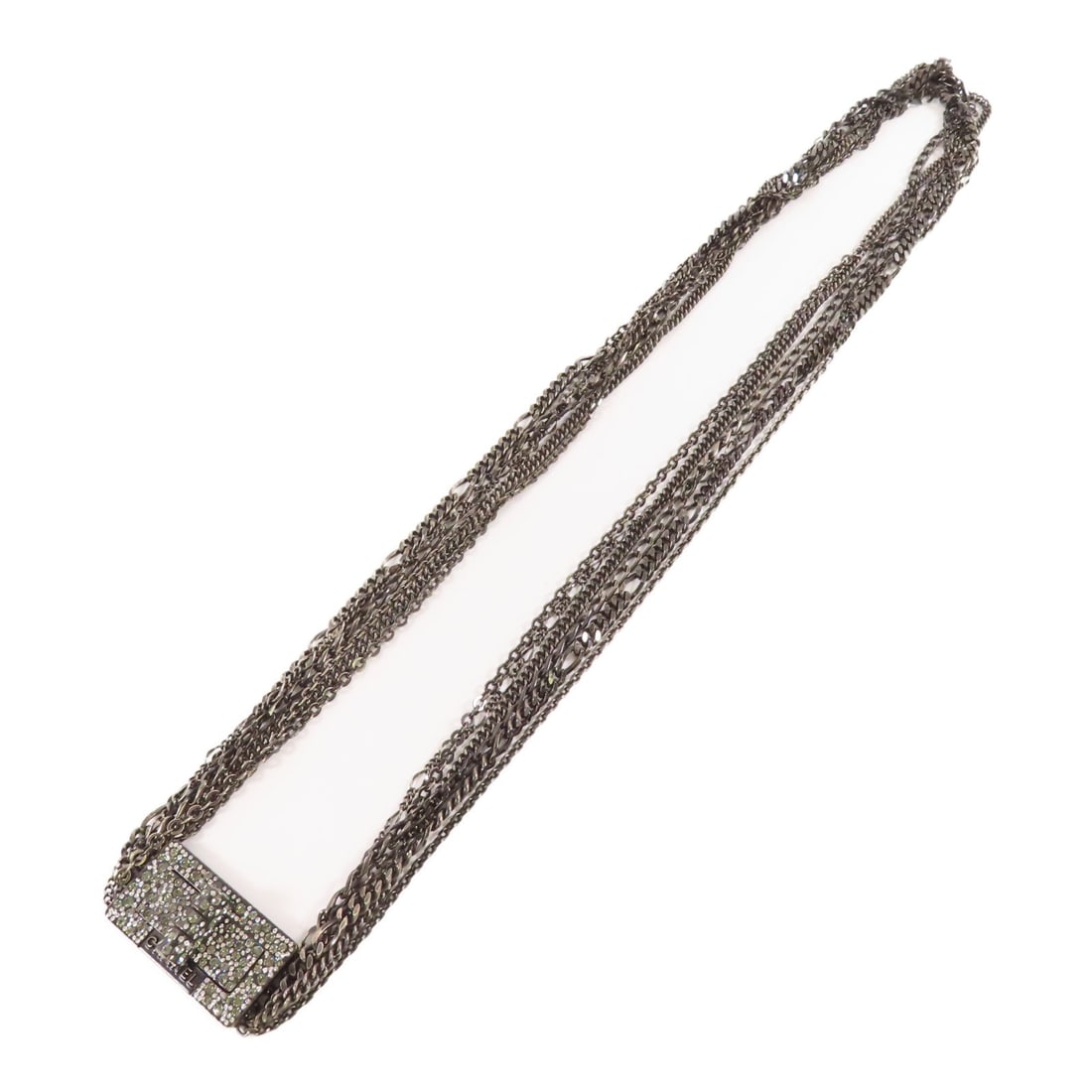 Chanel CC Metal Black Necklace: CC necklace in black tone metal.