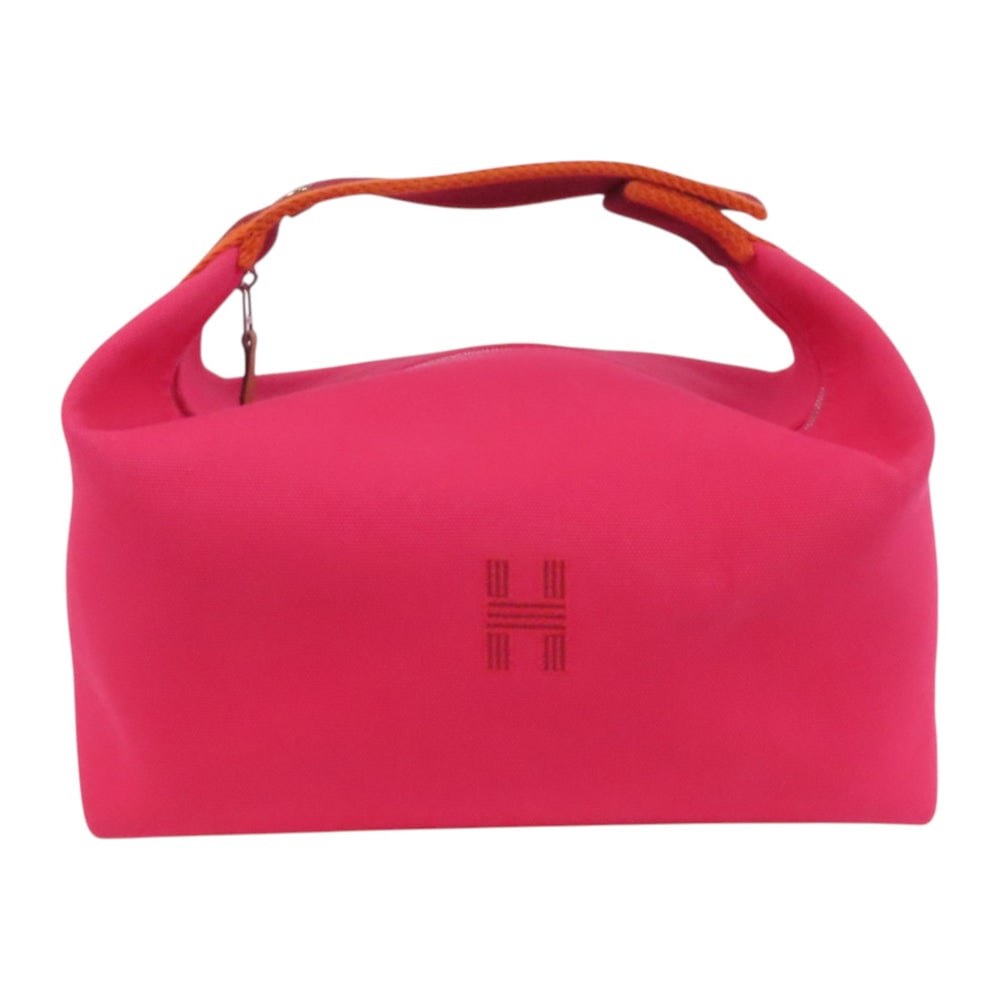 Hermes Bride A Brac GM Pink: Authentic and authenticated Hermes Bride A Brac GM handbag in pink canvas. Approx. 25W x 11.5H x 15D cm with 30 cm handle. No accessories listed.