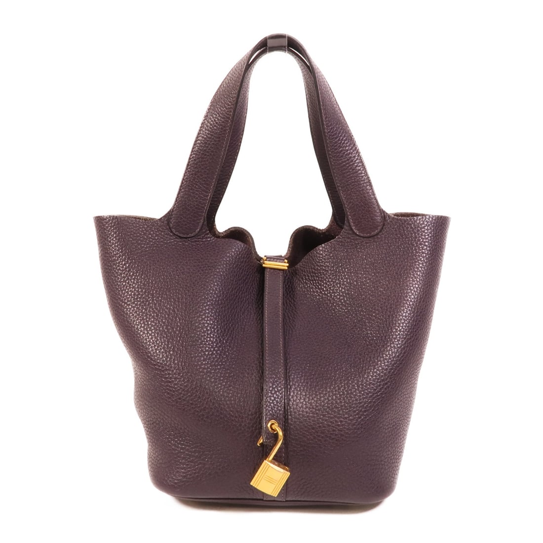 Hermes Picotin MM Raisin: Purple Clemence leather tote bag.