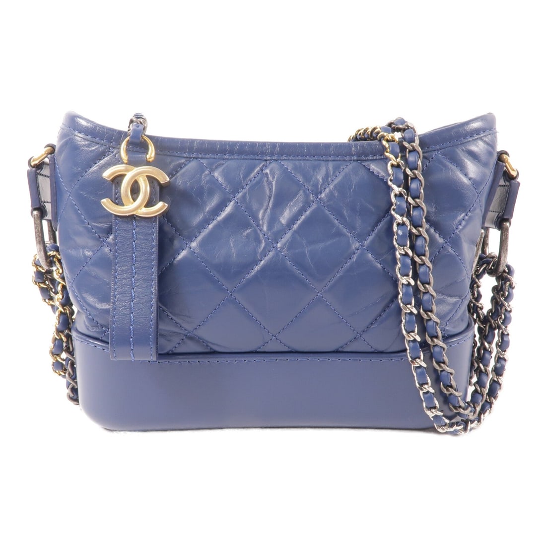 Chanel Gabrielle Small Navy: Navy calfskin Gabrielle small chain shoulder bag.
