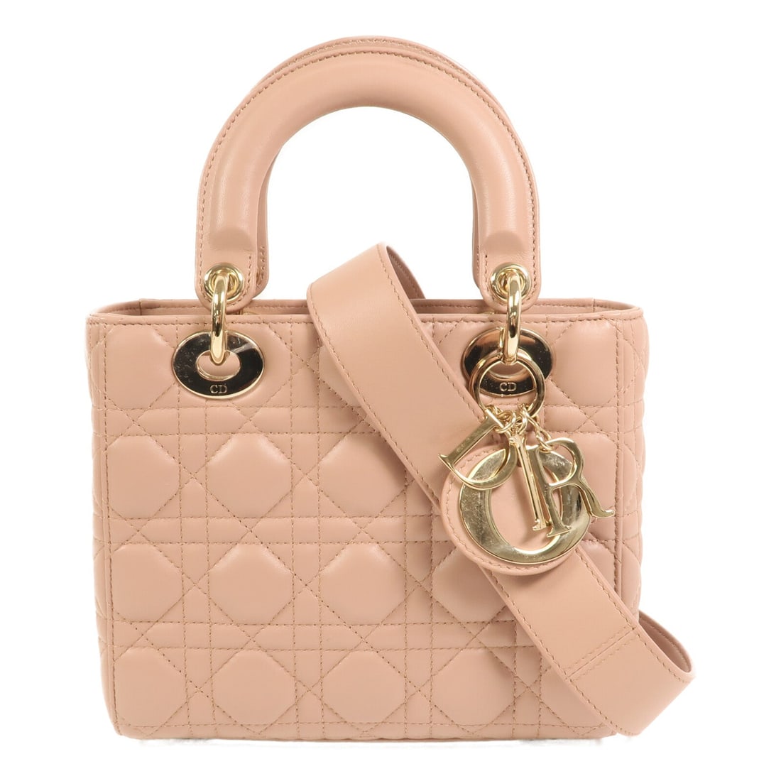 Dior Lady Dior Small Pink: Pink calfskin Lady Dior Small My ABCDior 2-way shoulder bag.