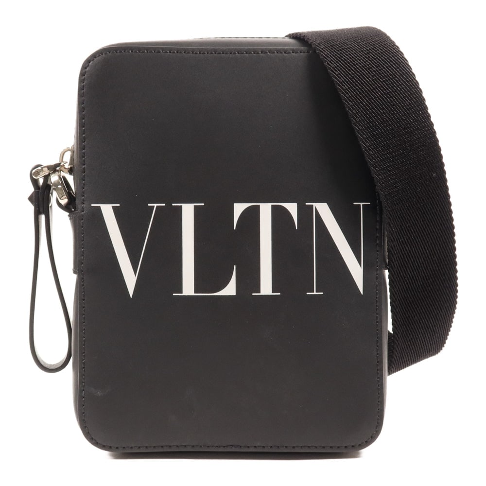 Valentino Black Calfskin Shoulder Bag: Authentic and authenticated Valentino shoulder bag in black calfskin. Approx. 12W x 16H x 4D cm with 72-123 cm shoulder strap. No accessories listed.