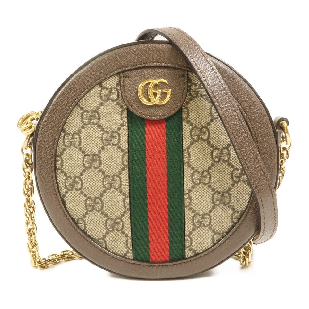 Gucci Ophidia Shoulder Beige Brown: Ophidia shoulder bag 550618 in beige and brown coated canvas. Size 7 x 18 x 4 cm.