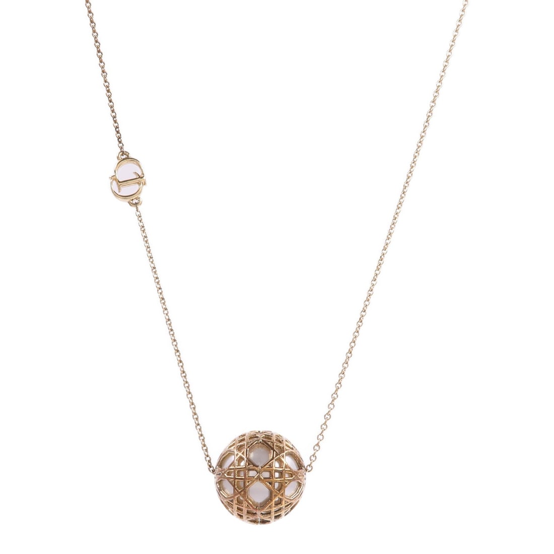 Dior CD Metal Gold Necklace: Christian Dior CD necklace in gold tone metal.