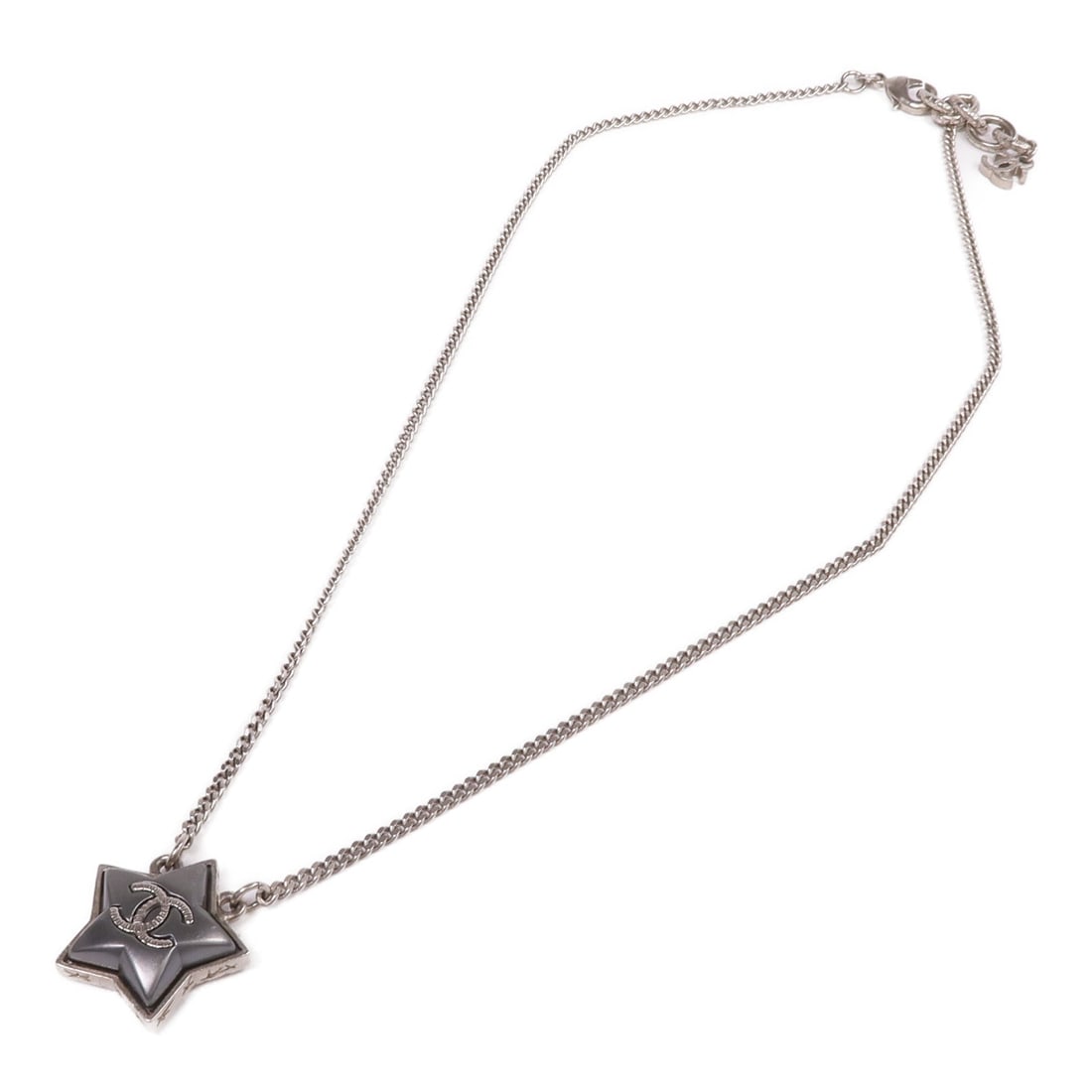 Chanel CC Silver Gray Necklace - 4