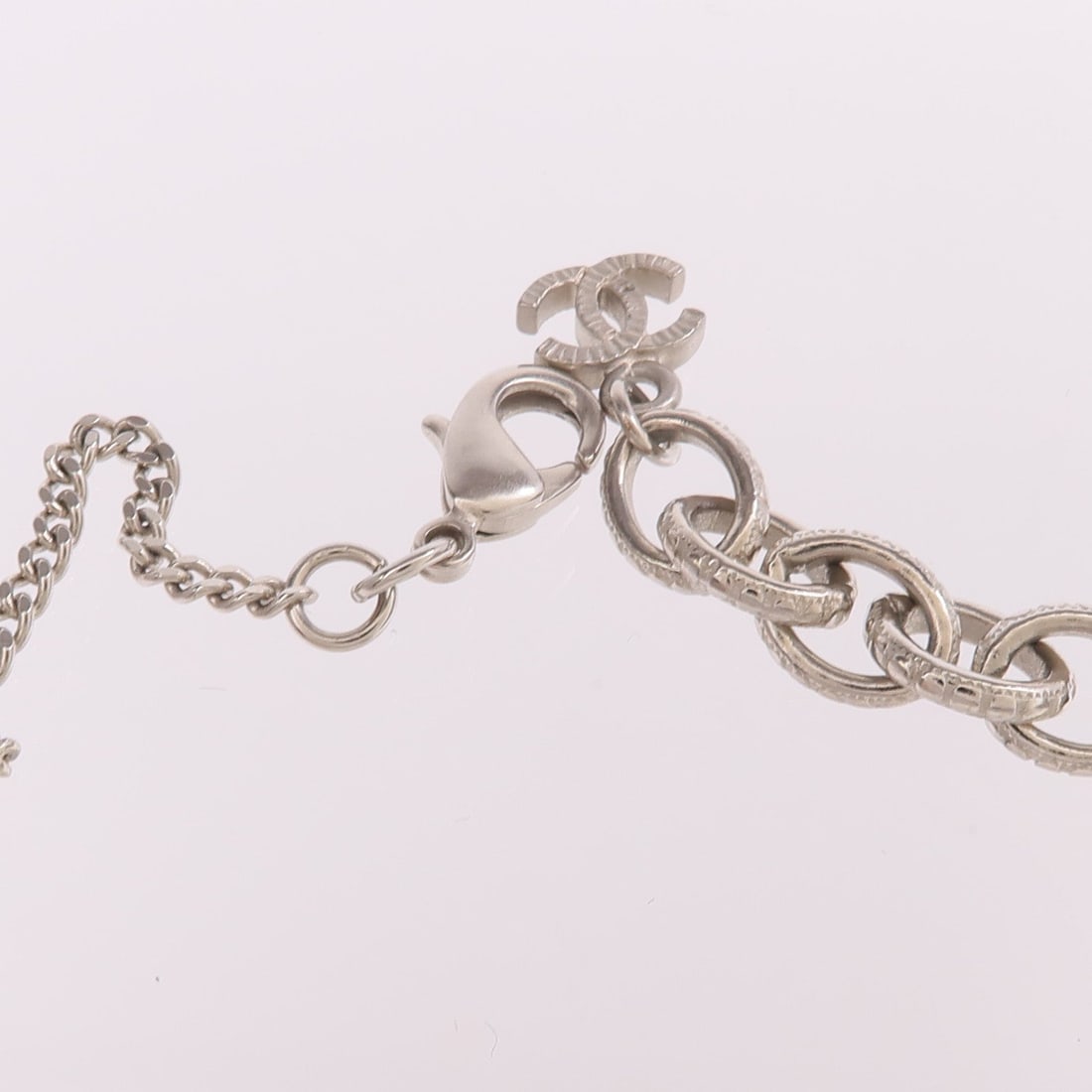 Chanel CC Silver Gray Necklace - 6