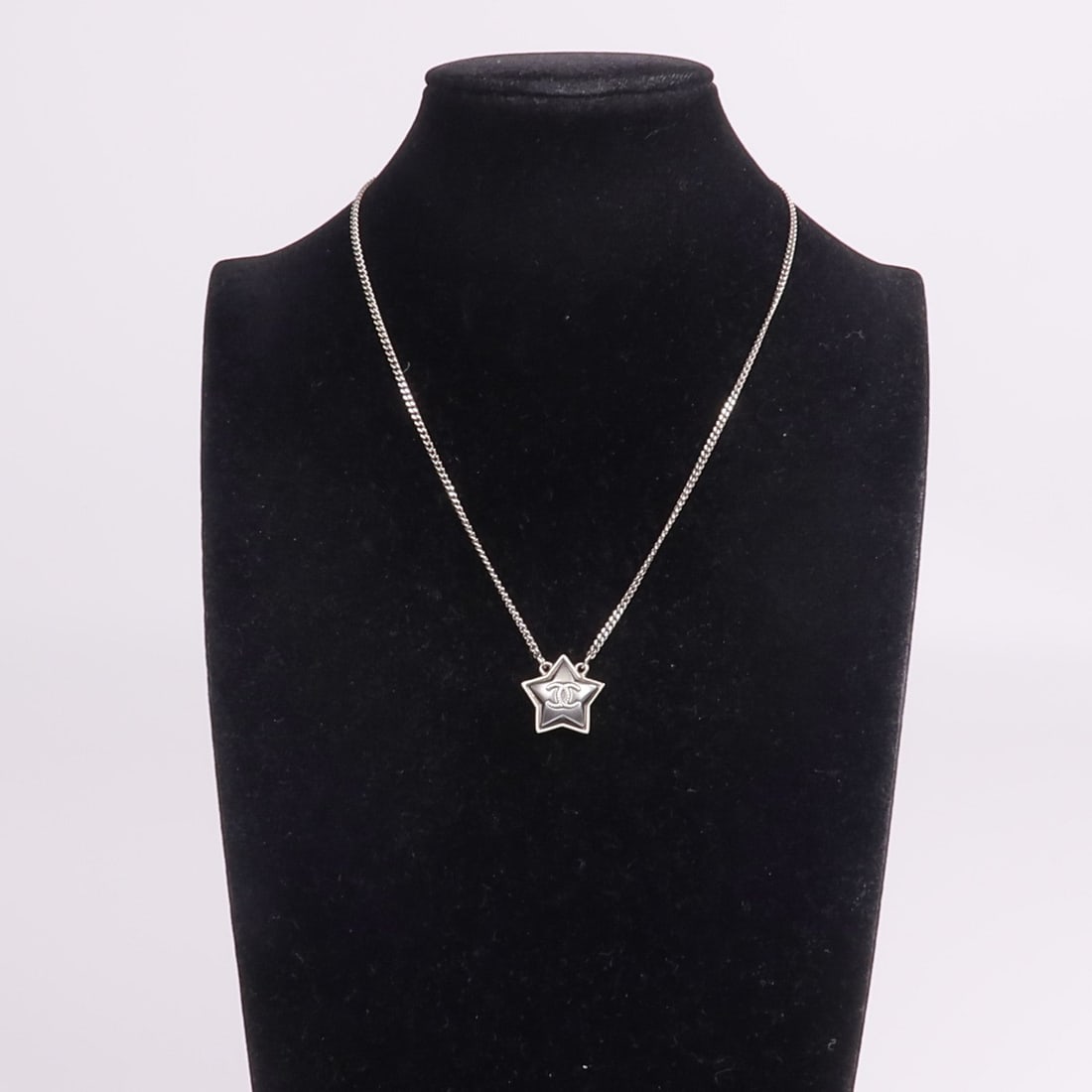 Chanel CC Silver Gray Necklace - 8