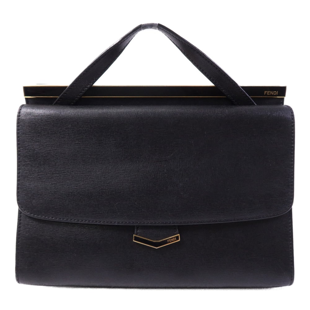 Fendi Demi Jour Handbag Black: Authentic and authenticated Fendi Demi Jour handbag in black calfskin. Product no. 148-2372. Approx. 26W x 19H x 10D cm with 22 cm handle. No accessories listed.
