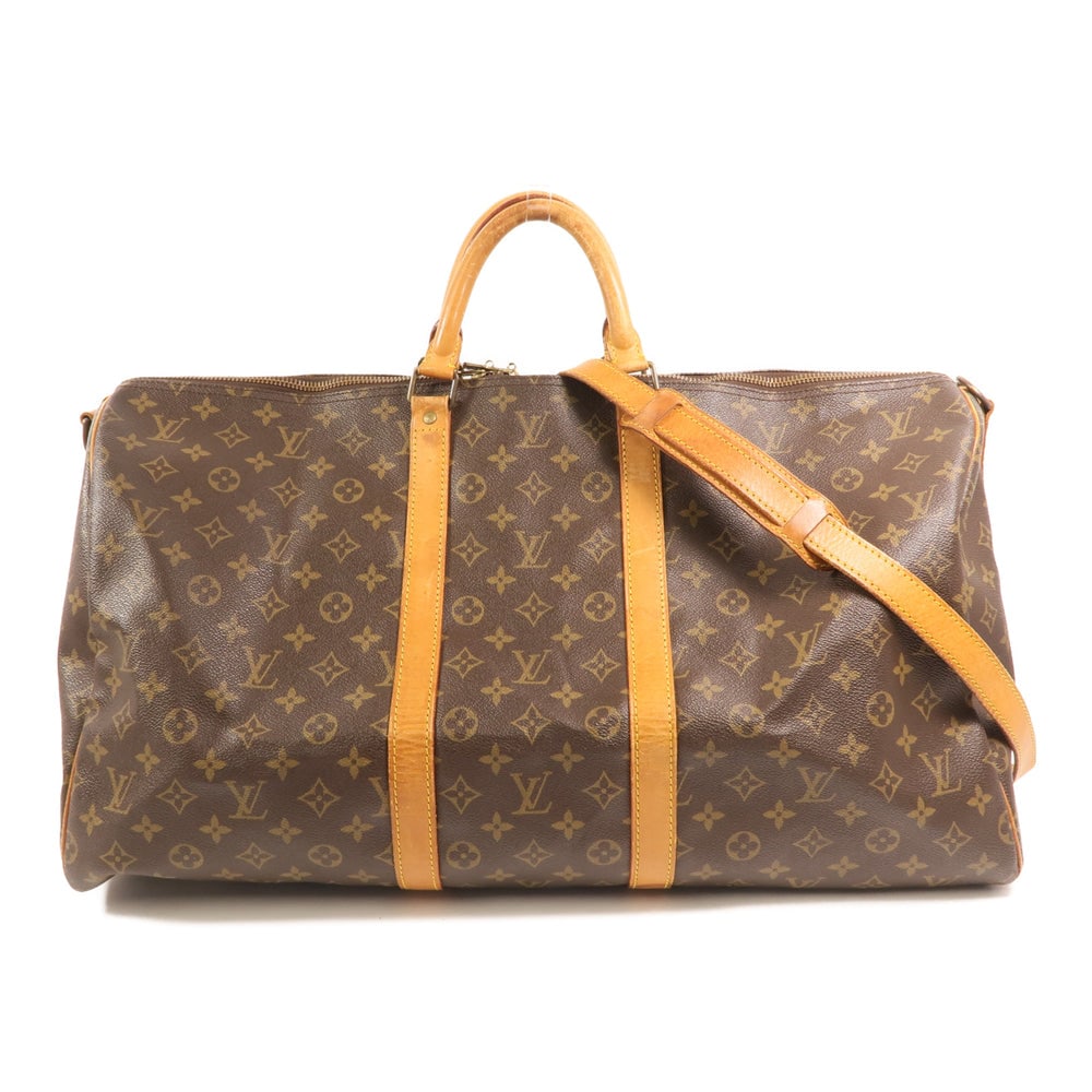LV Keepall 55 Monogram 2Way: Authentic and authenticated Louis Vuitton Keepall 55 2WAY shoulder bag in brown Monogram PVC coated canvas. Product VI0950. Includes shoulder strap. Approx. 55 x 31 x 24 cm.