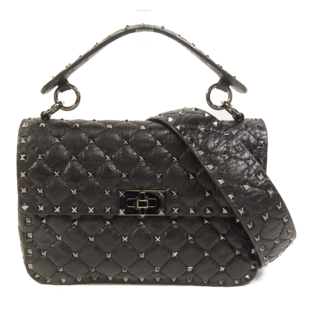 Valentino Black Leather 2Way Bag: Authenticated genuine Valentino 2-way shoulder bag in black calfskin leather. Includes storage bags and shoulder strap. Product no. BL-M122ARD2. Approx. W23 x H15.5 x D6.5 cm.