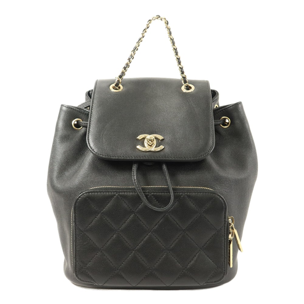 Chanel Affinity Backpack Black: Black calfskin Affinity backpack with gold-tone hardware.